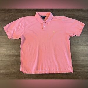 Brooks Brothers Shirt Mens XL Pink/Salmon Cotton Polo Golf USA A2